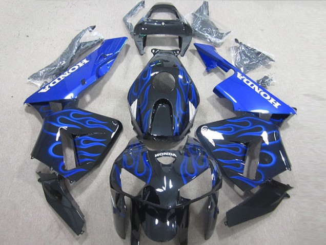 CBR 600 RR 05-06 Motorrad Verkleidungen - Schwarze Blau Flamme CBR 600 RR 05-06 Motorrad Verkleidungen - Schwarze Blau Flamme