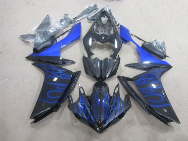 R1 07-08 Motorrad Verkleidungen - Schwarze Blau Flamme