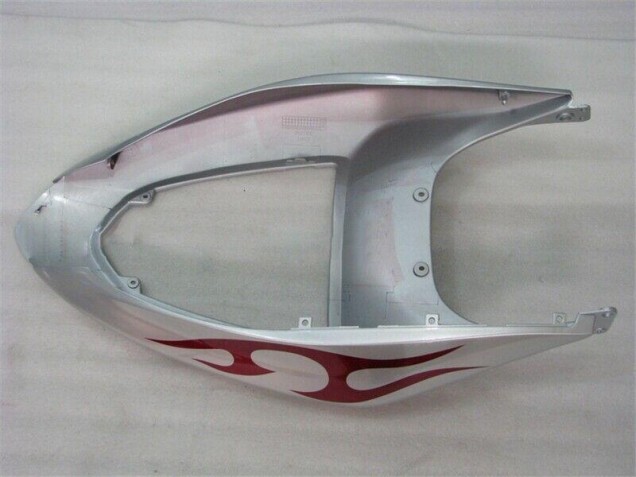 ZX6R 05-06 Motorrad Verkleidungen - Silber Rot Flammen ZX6R 05-06 Motorrad Verkleidungen - Silber Rot Flammen