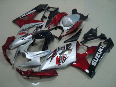 GSXR 1000 K5 05-06 Motorrad Verkleidungen - Silber Rot