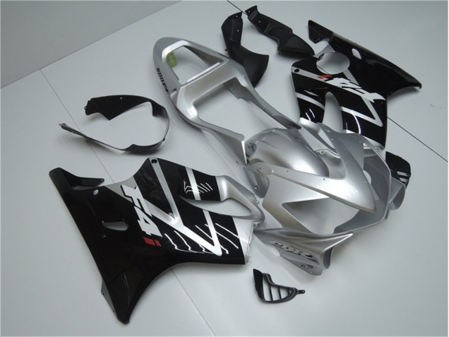 CBR 600 F4i 01-03 Motorrad Verkleidungen - Silber Schwarz CBR 600 F4i 01-03 Motorrad Verkleidungen - Silber Schwarz