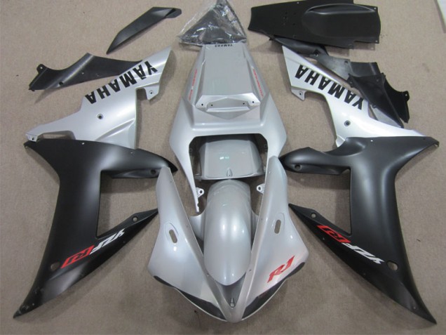 R1 02-03 Motorrad Vollverkleidung - Silber Schwarz R1 02-03 Motorrad Vollverkleidung - Silber Schwarz