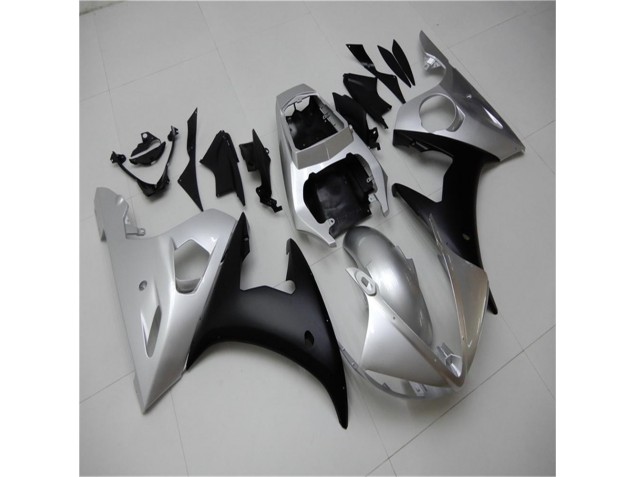 R6 03-05 Motorrad Verkleidungen - Silber Schwarz R6 03-05 Motorrad Verkleidungen - Silber Schwarz