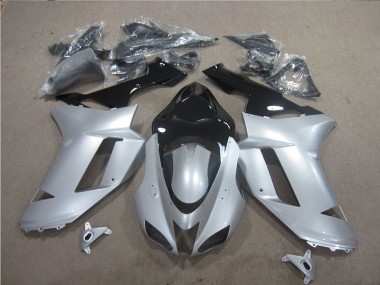 ZX6R 07-08 Motorrad Verkleidungen - Silber Schwarz