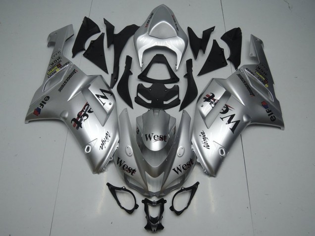 ZX6R 07-08 Motorrad Verkleidungen - Silber West ZX6R 07-08 Motorrad Verkleidungen - Silber West