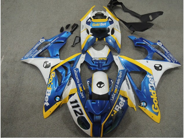 S1000RR 09-14 Motorrad Verkleidungen - Weiß Blau GoldBet 112 S1000RR 09-14 Motorrad Verkleidungen - Weiß Blau GoldBet 112