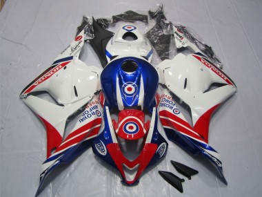 CBR 600 RR 09-12 Motorrad Verkleidungen - Weiß Blau Rot
