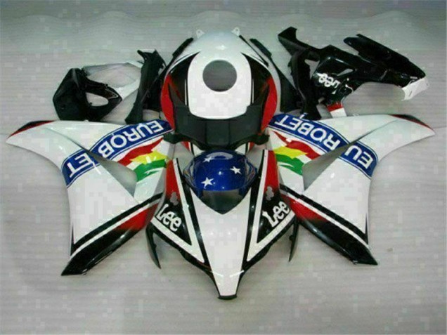 CBR 1000 RR 08-11 Motorrad Verkleidungen - Weiß Blau Rot Eurobet Lee CBR 1000 RR 08-11 Motorrad Verkleidungen - Weiß Blau Rot Eurobet Lee