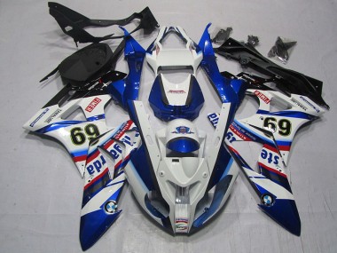 S1000RR 09-14 Motorrad Verkleidungen - Weiß Blau Sterilgarda 69