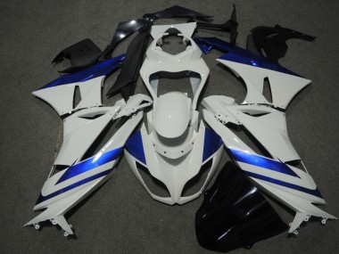 ZX6R 09-12 Motorrad Verkleidungen - Weiß Blau