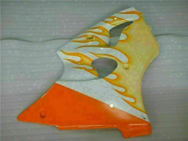 ZX6R 00-02 Motorrad Verkleidungen - Weiß Gelb Flamme ZX6R 00-02 Motorrad Verkleidungen - Weiß Gelb Flamme