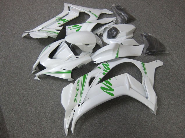 ZX10R 16-19 Motorrad Verkleidungen - Weiß Grün ZX10R 16-19 Motorrad Verkleidungen - Weiß Grün