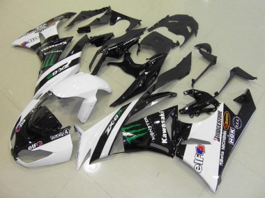 ZX6R 09-12 Motorrad Verkleidungen - Weiß Monster