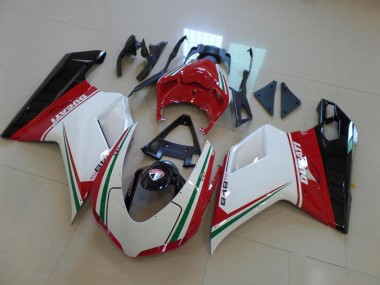 Ducati 848 1098 1198 07-14 Motorrad Verkleidungen - Weiß Rot