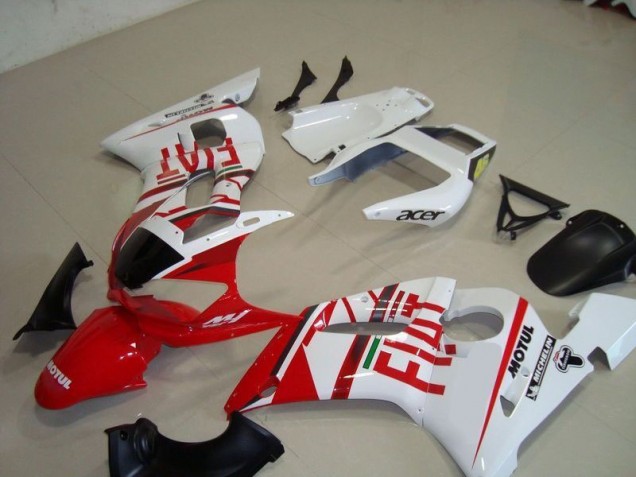R6 98-02 Motorrad Verkleidungen - Weiß Rot Fiat Motul Acer R6 98-02 Motorrad Verkleidungen - Weiß Rot Fiat Motul Acer