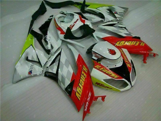 ZX6R 09-12 Motorrad Verkleidungen - Weiß Rot H. Energy ZX6R 09-12 Motorrad Verkleidungen - Weiß Rot H. Energy