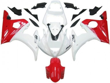 R6 03-05 Motorrad Verkleidungen - Weiß Rot