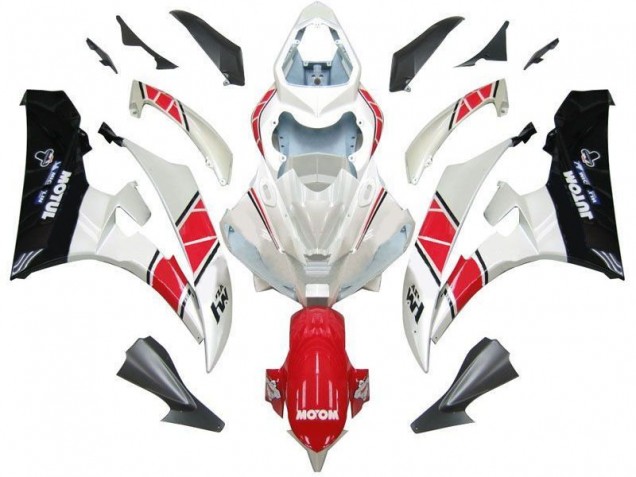 R6 06-07 Motorrad Verkleidungen - Weiß Rot Schwarz R6 06-07 Motorrad Verkleidungen - Weiß Rot Schwarz