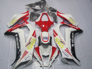 ZX10R 11-15 Motorrad Verkleidungen - Weiß Rot Silkolene