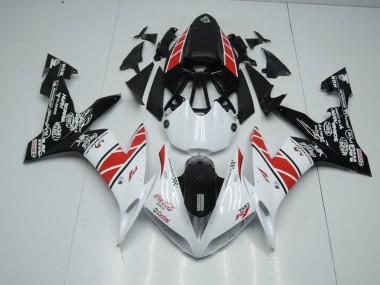 R1 04-06 Motorrad Verkleidungen - Weiß Schwarz Aufkleber
