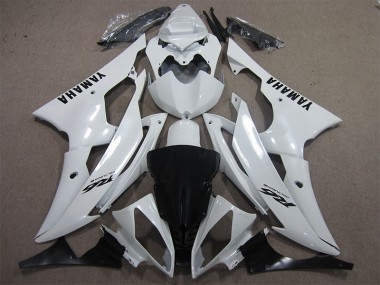 R6 08-16 Motorrad Verkleidungen - Weiß Schwarz Aufkleber