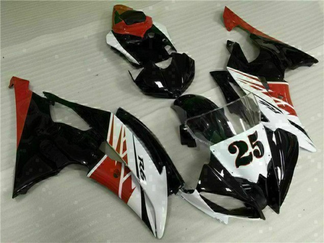 R6 08-16 Motorrad Vollverkleidung - Weiß Schwarz R6 08-16 Motorrad Vollverkleidung - Weiß Schwarz