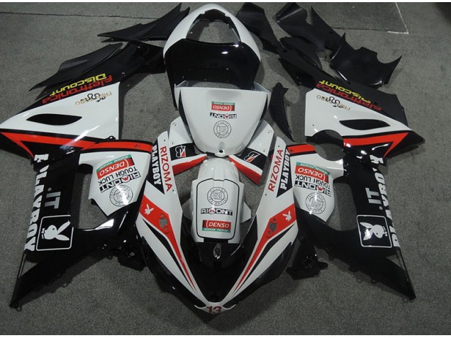 ZX6R 05-06 Motorrad Verkleidungen - Weiß Schwarz Rizoma Playboy ZX6R 05-06 Motorrad Verkleidungen - Weiß Schwarz Rizoma Playboy