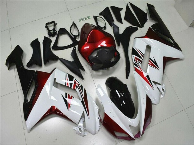 ZX6R 07-08 Motorrad Verkleidungen - Weiß Schwarz Rot ZX6R 07-08 Motorrad Verkleidungen - Weiß Schwarz Rot