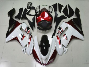ZX6R 07-08 Motorrad Verkleidungen - Weiß Schwarz Rot
