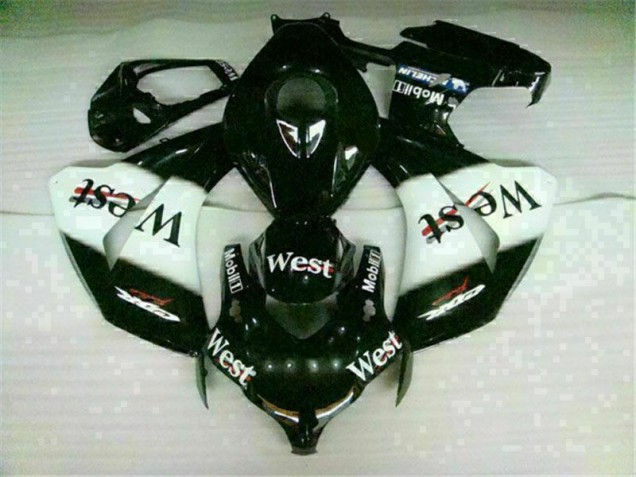 CBR 1000 RR 08-11 Motorrad Verkleidungen - Weiß Schwarz West CBR 1000 RR 08-11 Motorrad Verkleidungen - Weiß Schwarz West