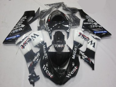 ZX6R 05-06 Motorrad Verkleidung - Weiß Schwarz