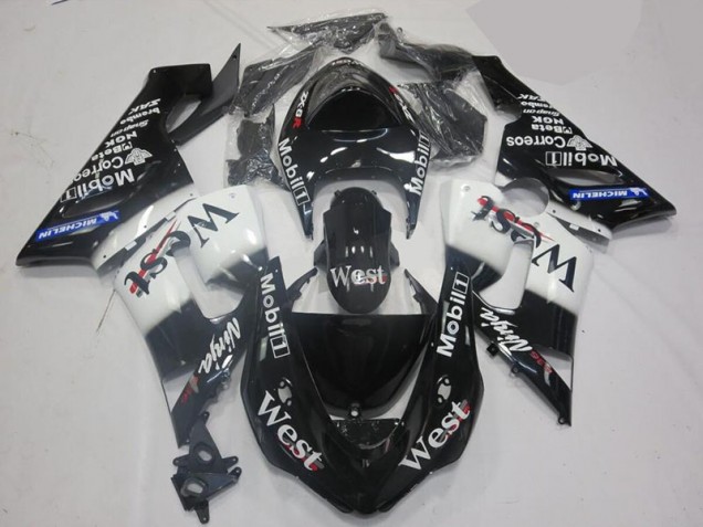 ZX6R 05-06 Motorrad Verkleidung - Weiß Schwarz ZX6R 05-06 Motorrad Verkleidung - Weiß Schwarz
