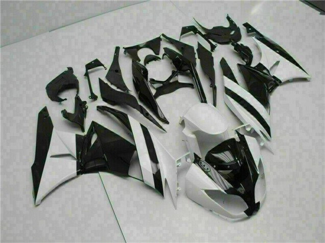 ZX6R 09-12 Motorrad Verkleidungen - Weiß Schwarz ZX6R 09-12 Motorrad Verkleidungen - Weiß Schwarz